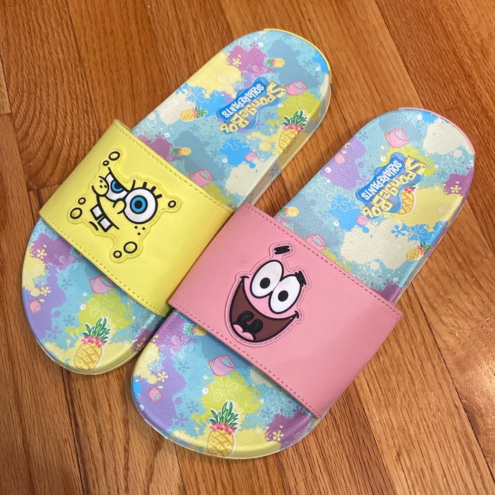 Brand new SpongeBob and Patrick sandals, 9 women